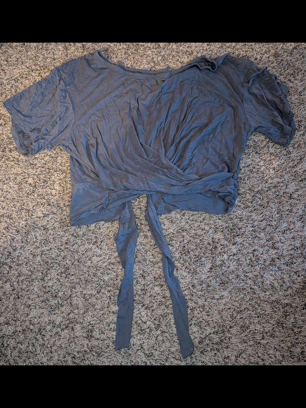 Women’s Short Sleeve Tie-Front Top - Gray